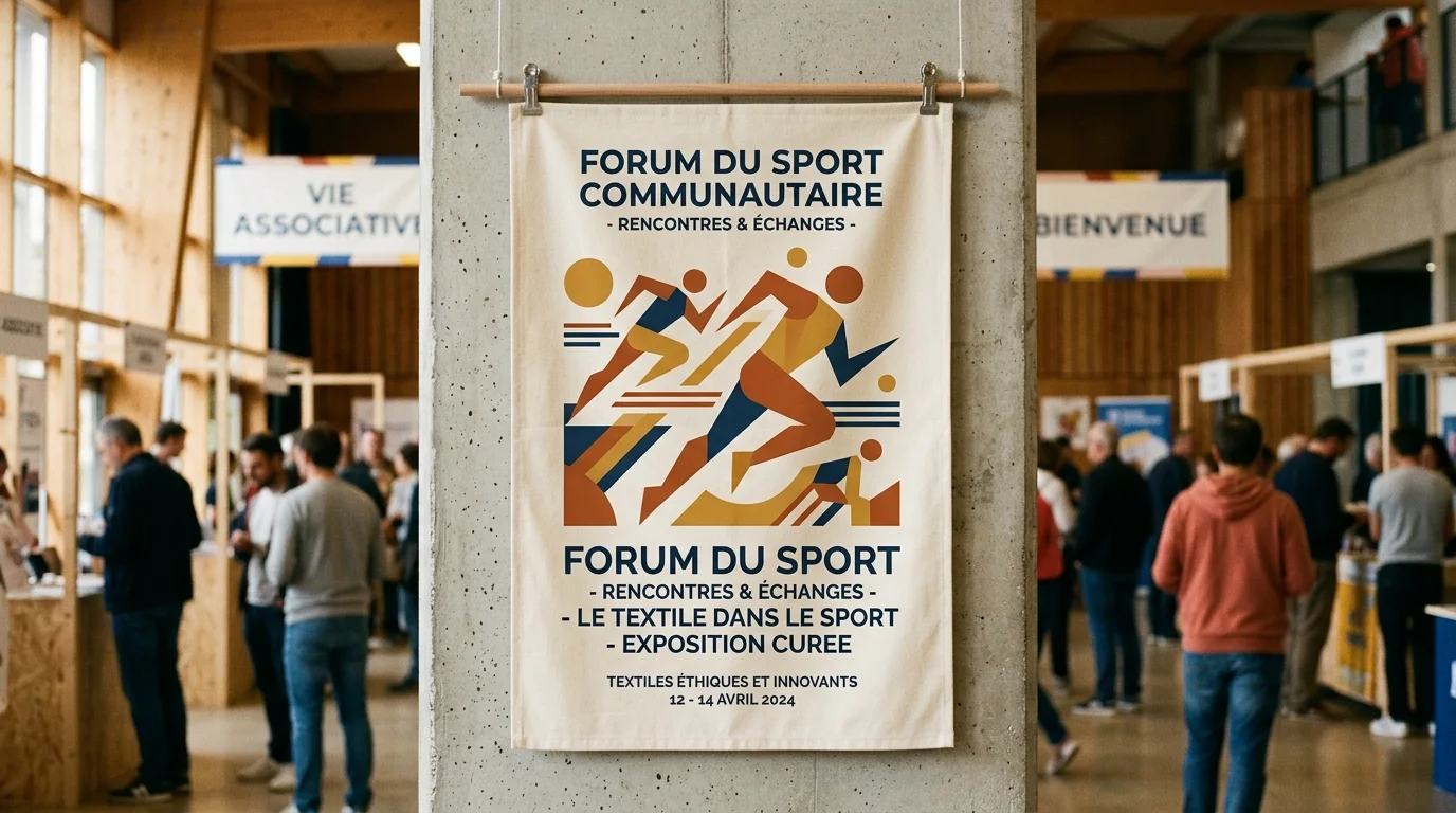 Bannière officielle de GYM SENIOR déployée lors d'un forum associatif