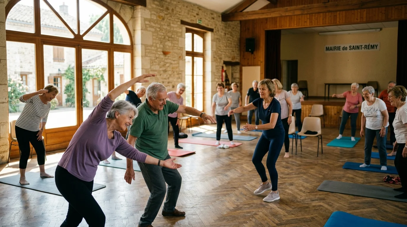 Séance de gymnastique douce et d'équilibre pour aînés par GYM SENIOR